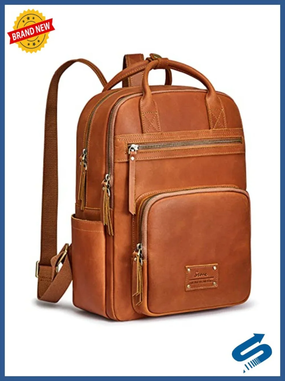 Genuine Leather Backpack Purse for Women Men Travel Daypack Laptop